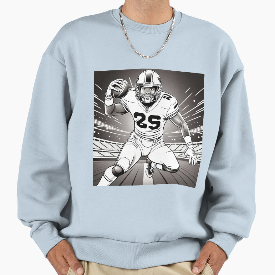 American Football Player Sweatshirt - Custom Art Print Men Women - T-Shirt, Sweatshirt, Hoodie