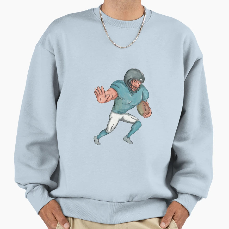 American Football Player Stiff Arm Sweatshirt - Trendy Graphic for Adults - T-Shirt, Sweatshirt, Hoodie