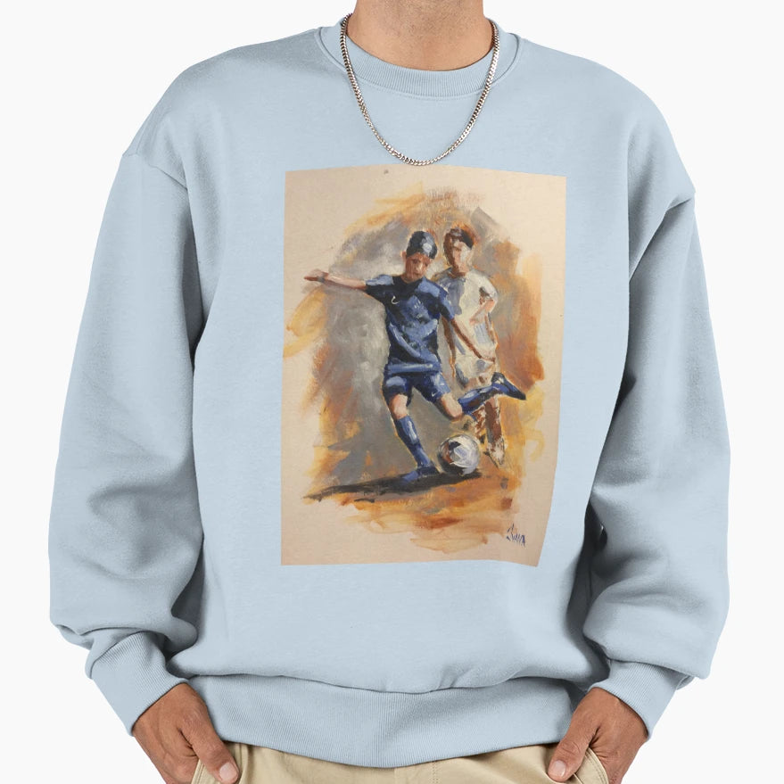 Playing Soccer Sweatshirt - Custom Art Print Men Women - T-Shirt, Sweatshirt, Hoodie