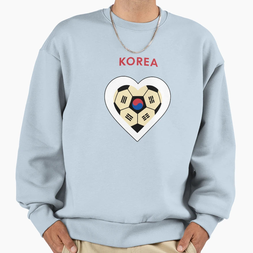 Korea Soccer Heart Sweatshirt - Unique Graphic for Adults - T-Shirt, Sweatshirt, Hoodie