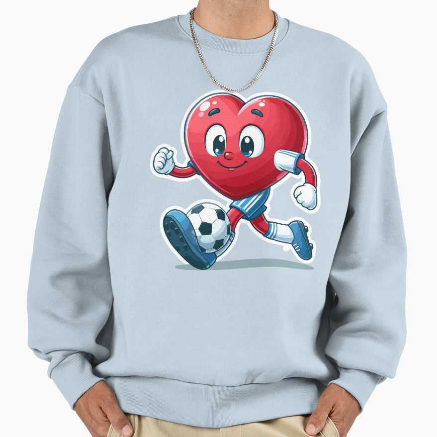 Heart Playing Soccer Funny Sweatshirt - Trendy Graphic for Adults - T-Shirt, Sweatshirt, Hoodie