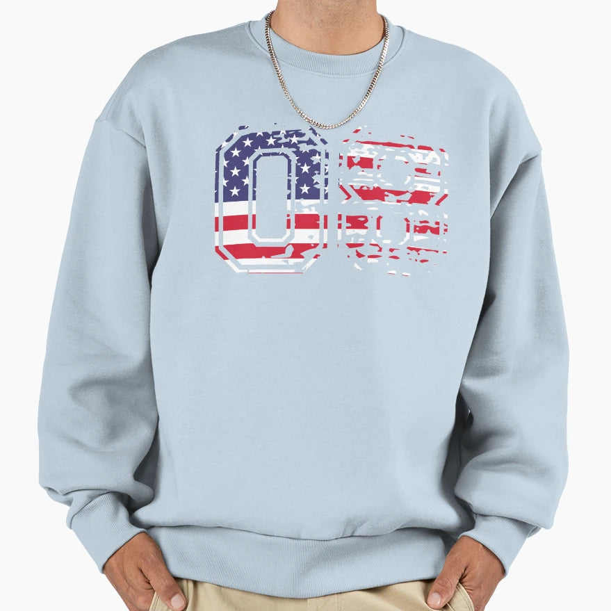 08 American Football Number Usa Zero Sweatshirt - Trendy Graphic Men Women - T-Shirt, Sweatshirt, Hoodie