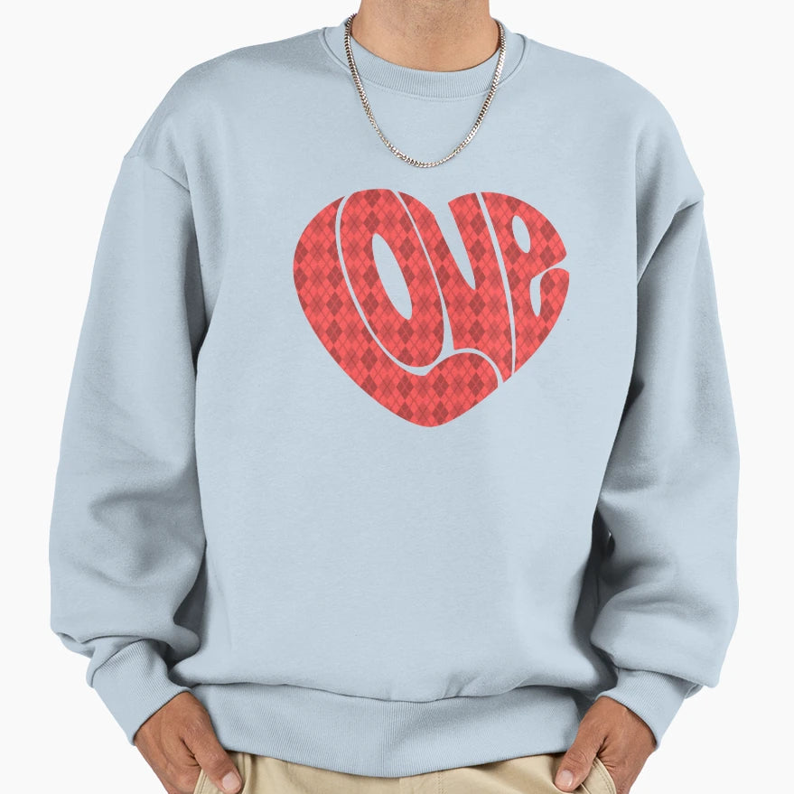 Love Word Heart Shape Red Heart Sweatshirt - Novelty Apparel Men Women - T-Shirt, Sweatshirt, Hoodie