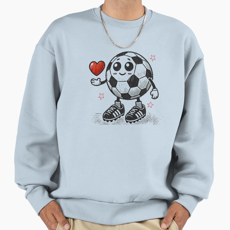 Soccer Ball Heart Valentines Day Sweatshirt - Streetwear Style Unisex - T-Shirt, Sweatshirt, Hoodie