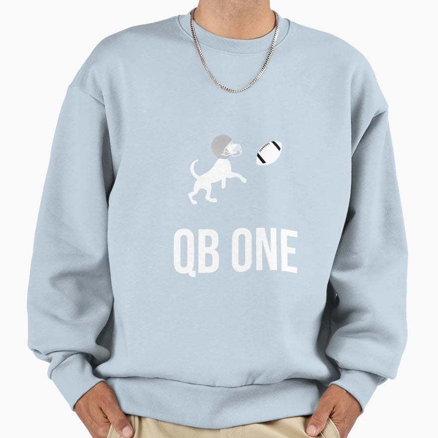 Qb One Dog Football Player American Sweatshirt - Minimalist Print Unisex - T-Shirt, Sweatshirt, Hoodie