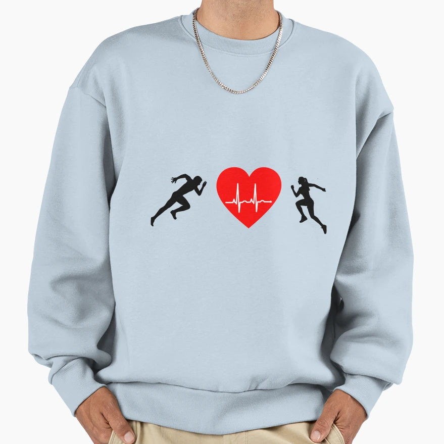 Running Heart Sweatshirt - Novelty Apparel Men Women - T-Shirt, Sweatshirt, Hoodie