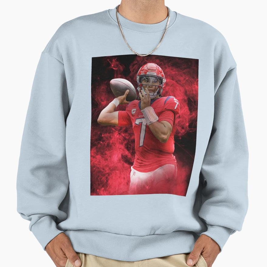 Cj Stroud Houston Sports Art Sweatshirt - Minimalist Print for Adults - T-Shirt, Sweatshirt, Hoodie