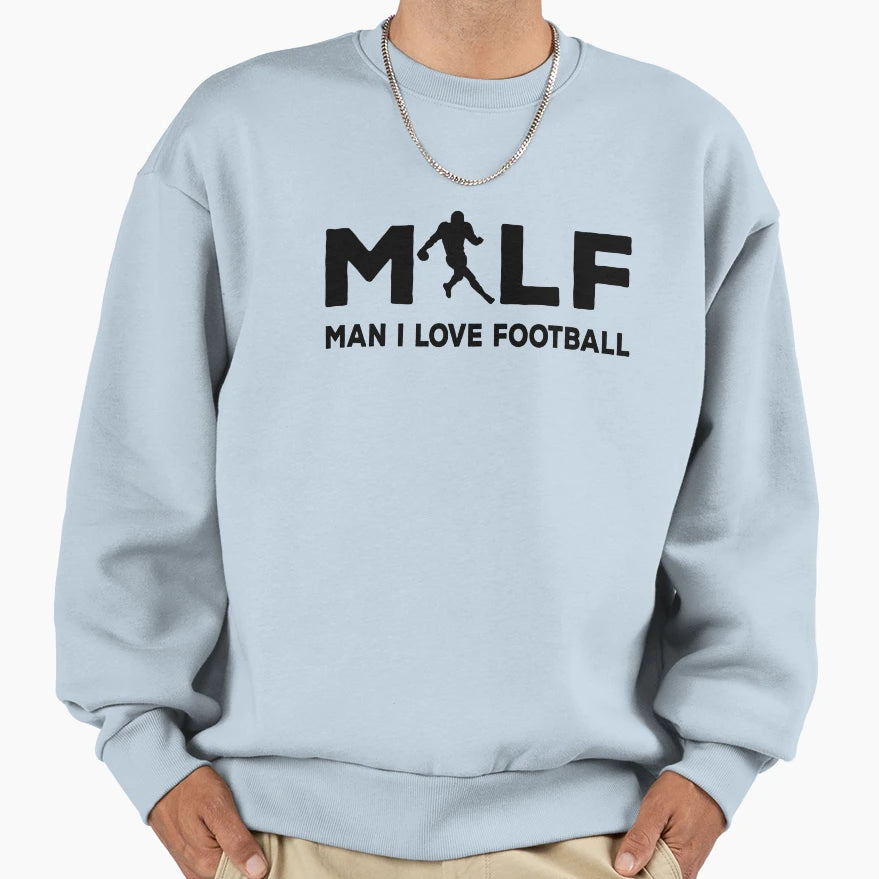 Milf I Love Football Illustration Sweatshirt - Custom Art Print Unisex - T-Shirt, Sweatshirt, Hoodie