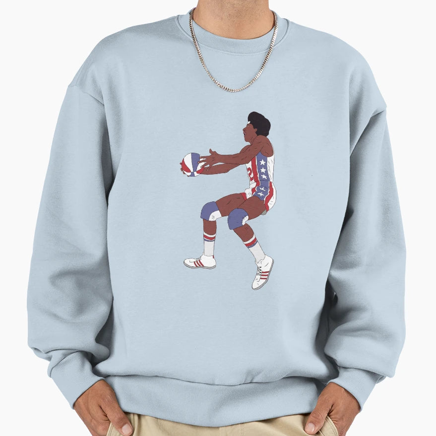 Julius Erving Layup Sweatshirt - Novelty Apparel for Adults - T-Shirt, Sweatshirt, Hoodie