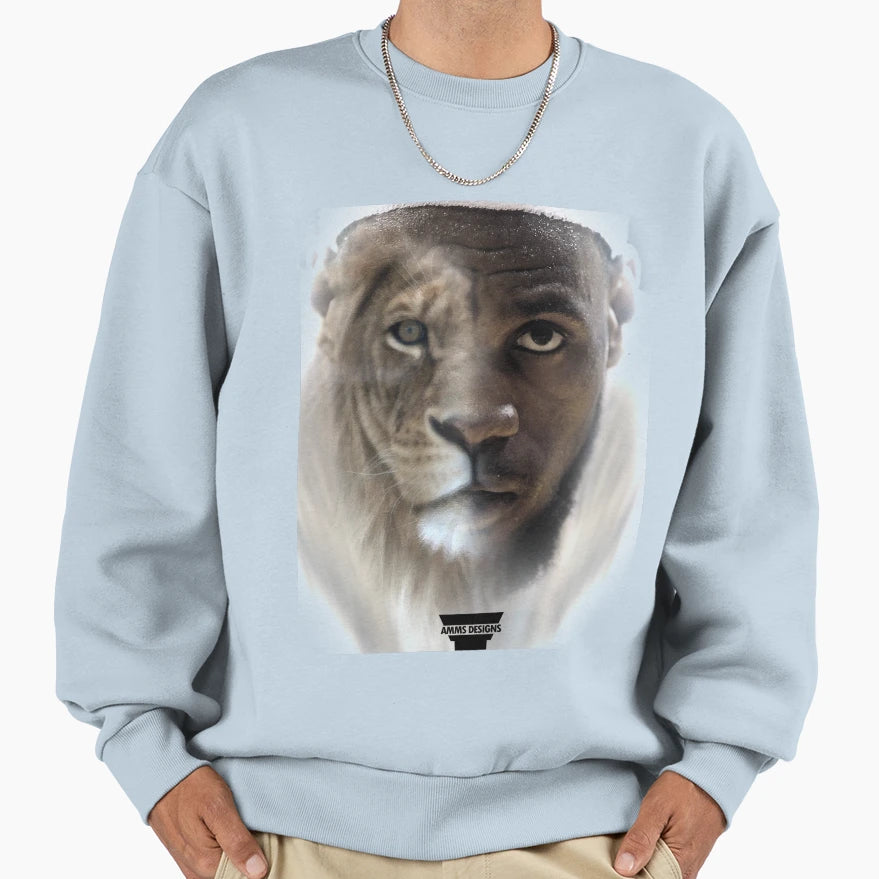 Lebron James Lion Sweatshirt - Streetwear Style Unisex - T-Shirt, Sweatshirt, Hoodie