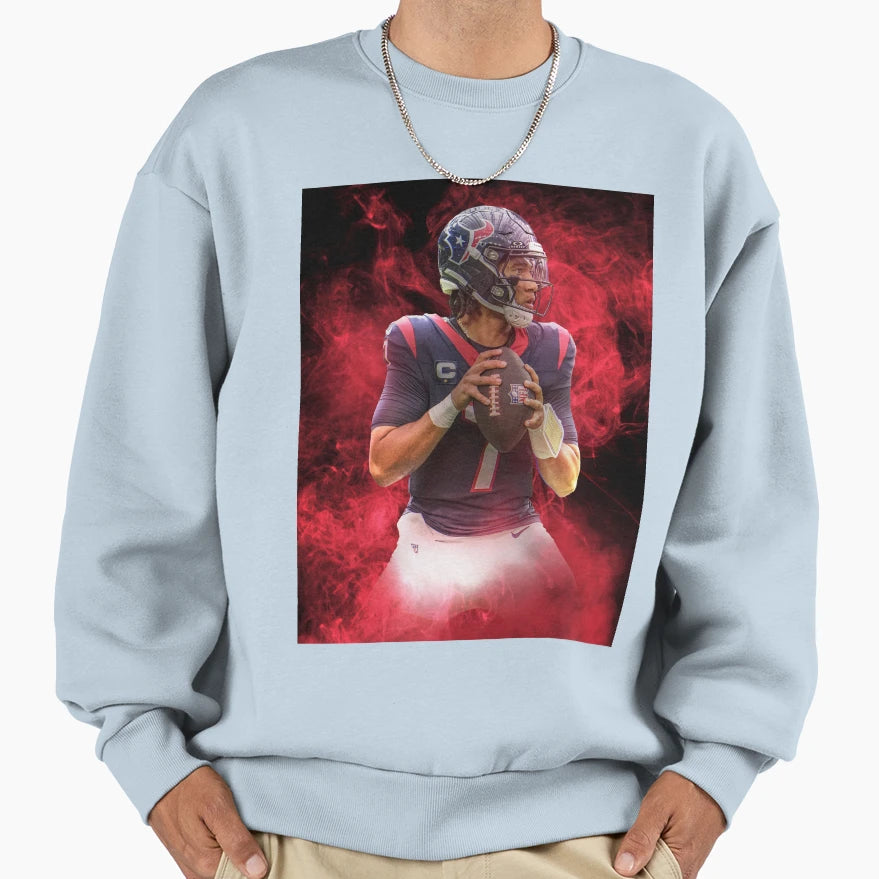 Cj Stroud Houston Sports Art Sweatshirt - Casual Everyday Wear for Adults - T-Shirt, Sweatshirt, Hoodie