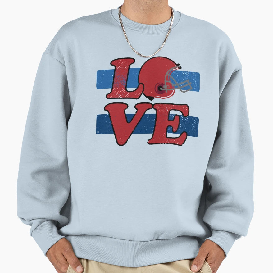 Love Football Sweatshirt - Graphic Print Men Women - T-Shirt, Sweatshirt, Hoodie