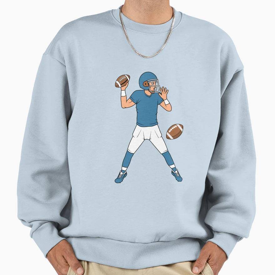 American Football Cartoon Sweatshirt - Custom Art Print for Adults - T-Shirt, Sweatshirt, Hoodie