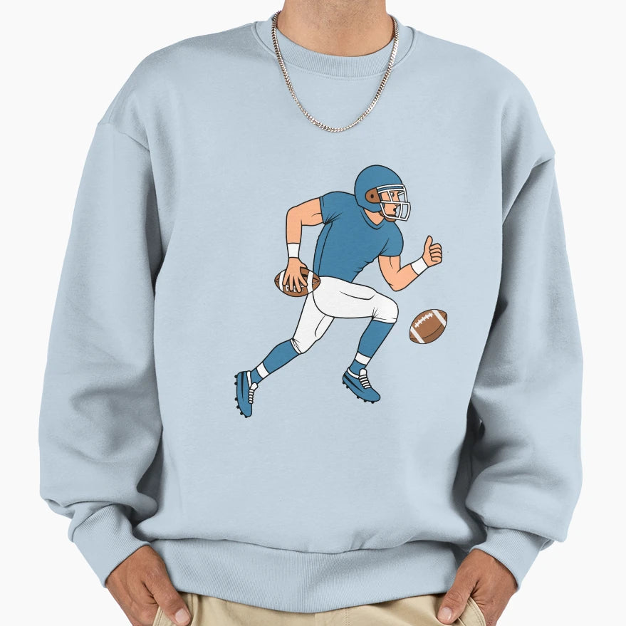 American Football Cartoon Sweatshirt - Aesthetic Graphic for Adults - T-Shirt, Sweatshirt, Hoodie