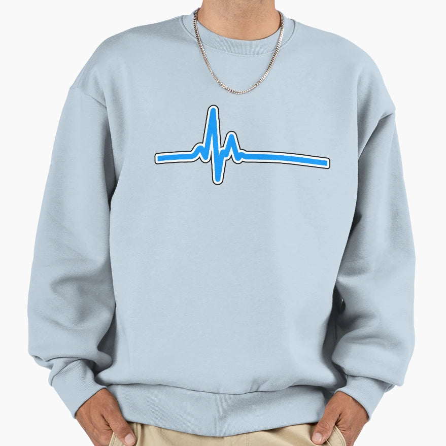 Heartbeat Ecg Blue Sweatshirt - Graphic Print Unisex - T-Shirt, Sweatshirt, Hoodie