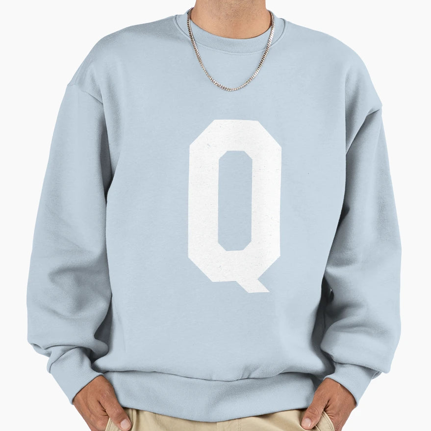 Q Letter Monogram Initial Sweatshirt - Fun Novelty Design Men Women - T-Shirt, Sweatshirt, Hoodie