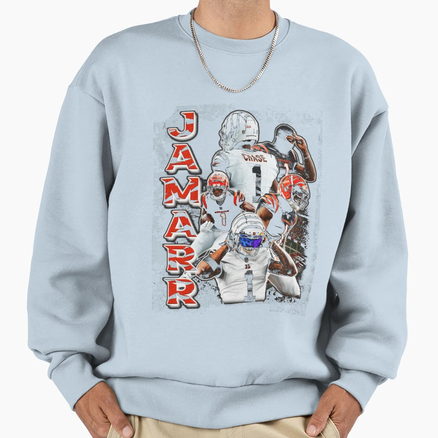 Jamarr Chase Collage Sweatshirt - Minimalist Print for Adults - T-Shirt, Sweatshirt, Hoodie