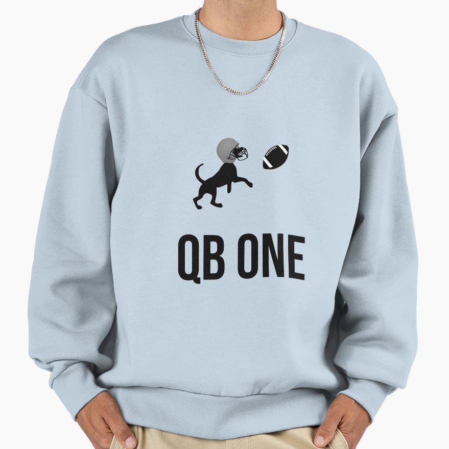 Qb One Dog Football Player Sweatshirt - Aesthetic Graphic Men Women - T-Shirt, Sweatshirt, Hoodie