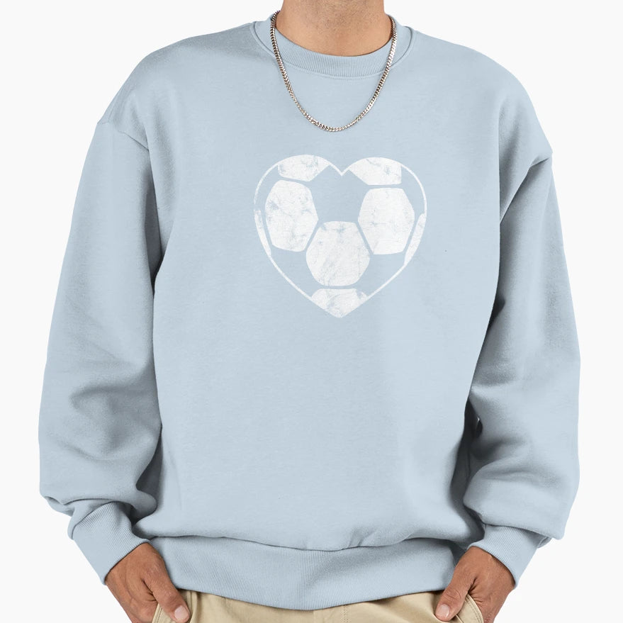 Soccer Ball Heart Mom Fan Parent Sweatshirt - Custom Art Print Men Women - T-Shirt, Sweatshirt, Hoodie