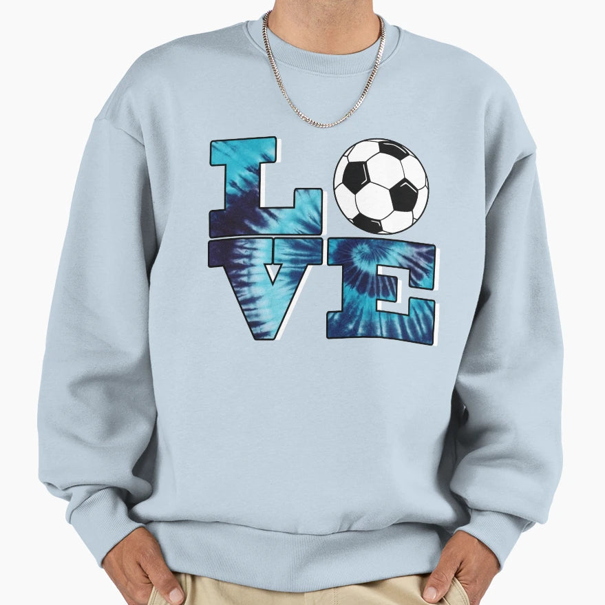 Blue Burst Soccer Love Tie Dye Sweatshirt - Streetwear Style Men Women - T-Shirt, Sweatshirt, Hoodie