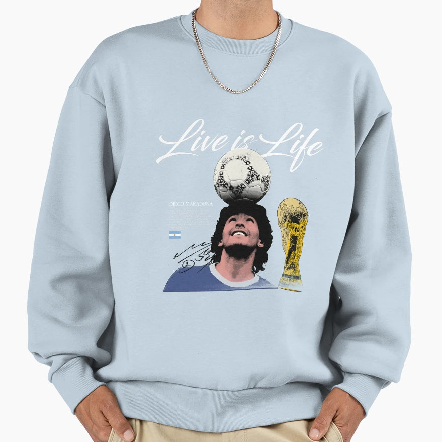Argentine God Football Sweatshirt - Aesthetic Graphic Men Women - T-Shirt, Sweatshirt, Hoodie