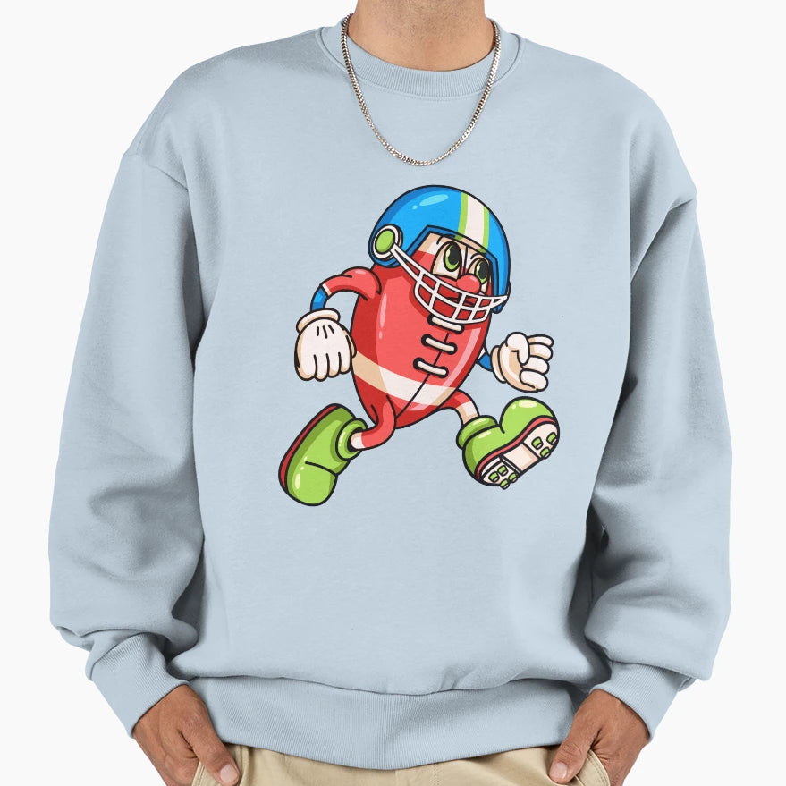 American Football Cartoon Sweatshirt - Custom Art Print Men Women - T-Shirt, Sweatshirt, Hoodie