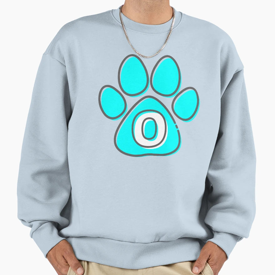 Blue Paw Monogram O Sweatshirt - Streetwear Style Men Women - T-Shirt, Sweatshirt, Hoodie