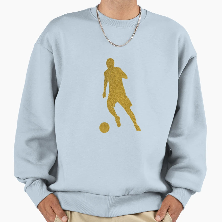 Football Soccer Shooter Golden Leather Sweatshirt - Unique Graphic Unisex - T-Shirt, Sweatshirt, Hoodie