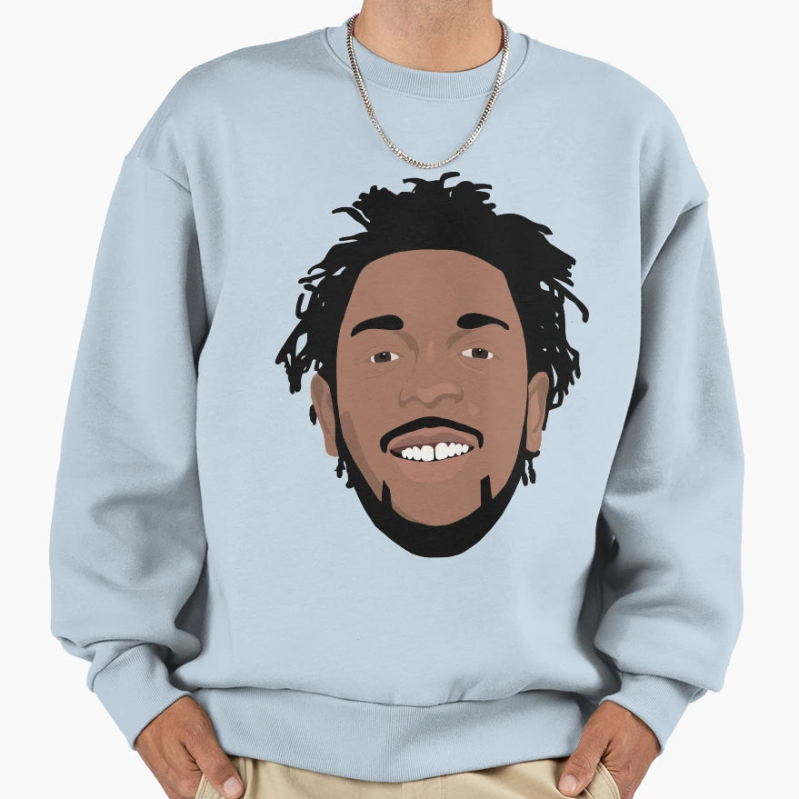 Kendrick Lamar Smiling Sweatshirt - Trendy Graphic Men Women - T-Shirt, Sweatshirt, Hoodie