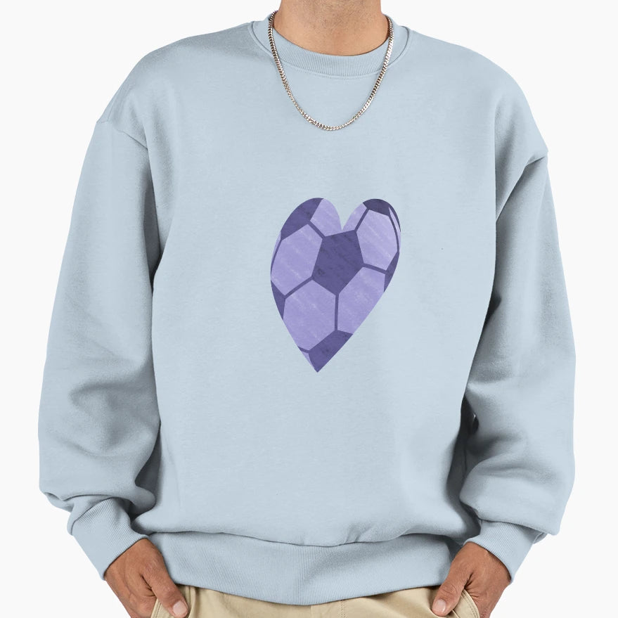 Love Football Purple Sweatshirt - Fun Novelty Design for Adults - T-Shirt, Sweatshirt, Hoodie