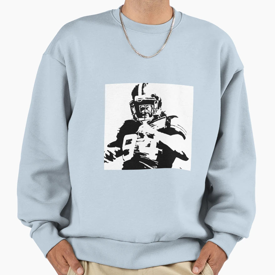 American Football Player Football Sweatshirt - Aesthetic Graphic Unisex - T-Shirt, Sweatshirt, Hoodie