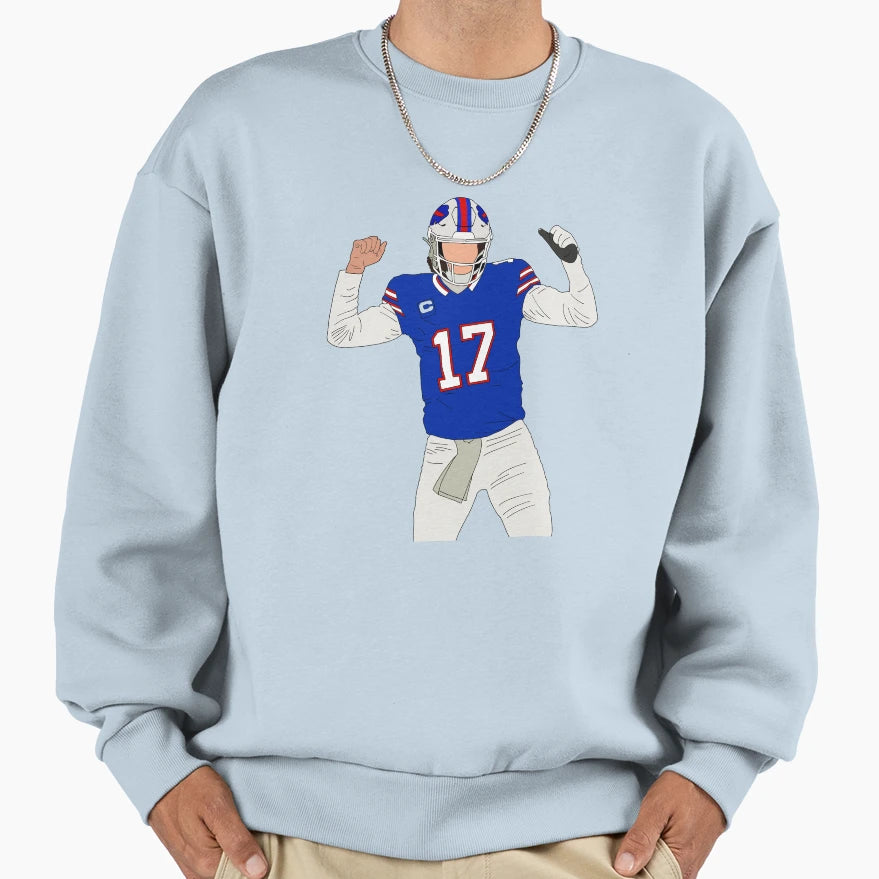 Buffalo Football 1 Qb Sweatshirt - Trendy Graphic Unisex - T-Shirt, Sweatshirt, Hoodie