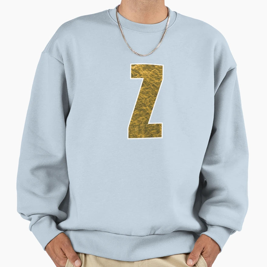 Letter Z Yellow And Gold Water Sweatshirt - Streetwear Style Men Women - T-Shirt, Sweatshirt, Hoodie