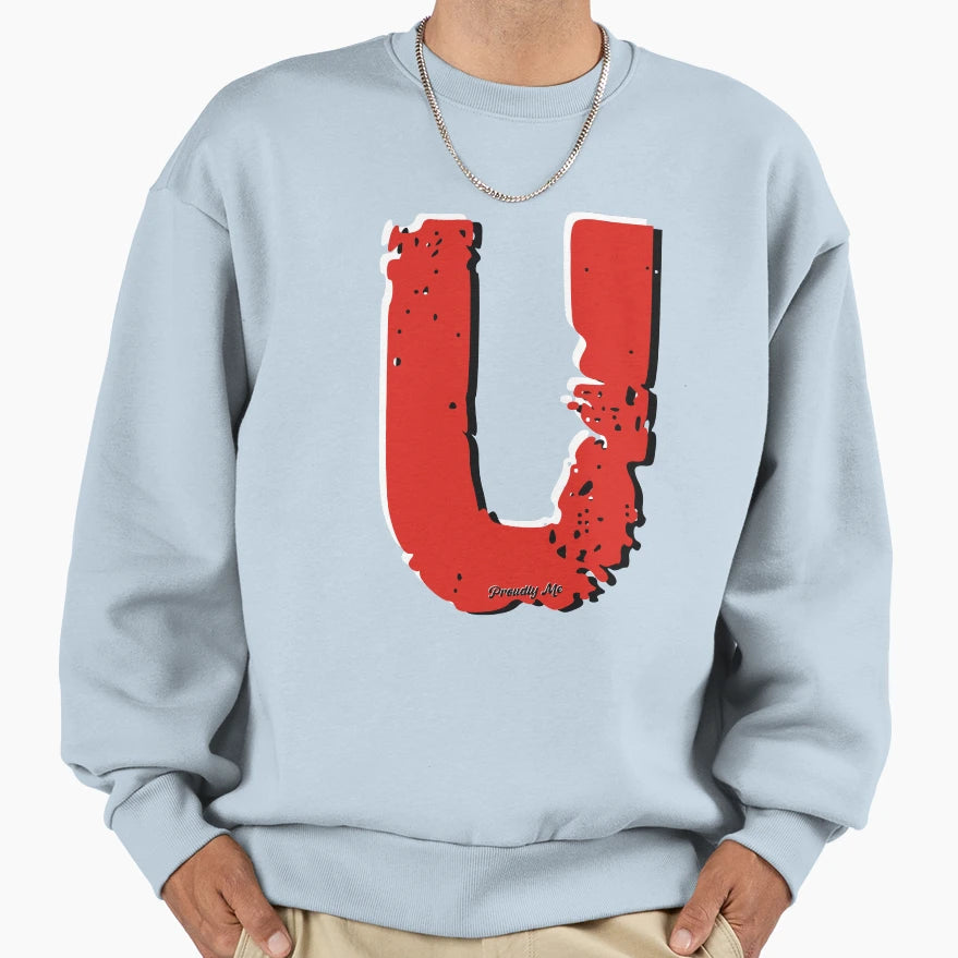 Initials U Sweatshirt - Trendy Graphic for Adults - T-Shirt, Sweatshirt, Hoodie