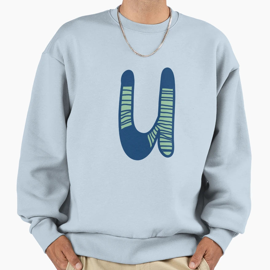 Initial Monogram U Sweatshirt - Novelty Apparel for Adults - T-Shirt, Sweatshirt, Hoodie