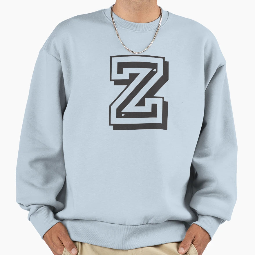 Letter Z College Font From Sweatshirt - Custom Art Print Men Women - T-Shirt, Sweatshirt, Hoodie