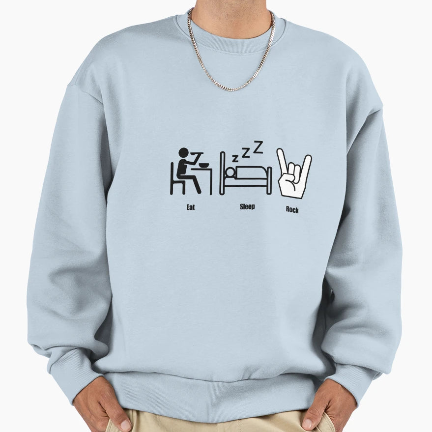 Eat Sleep Rock Sweatshirt - Aesthetic Graphic Unisex - T-Shirt, Sweatshirt, Hoodie