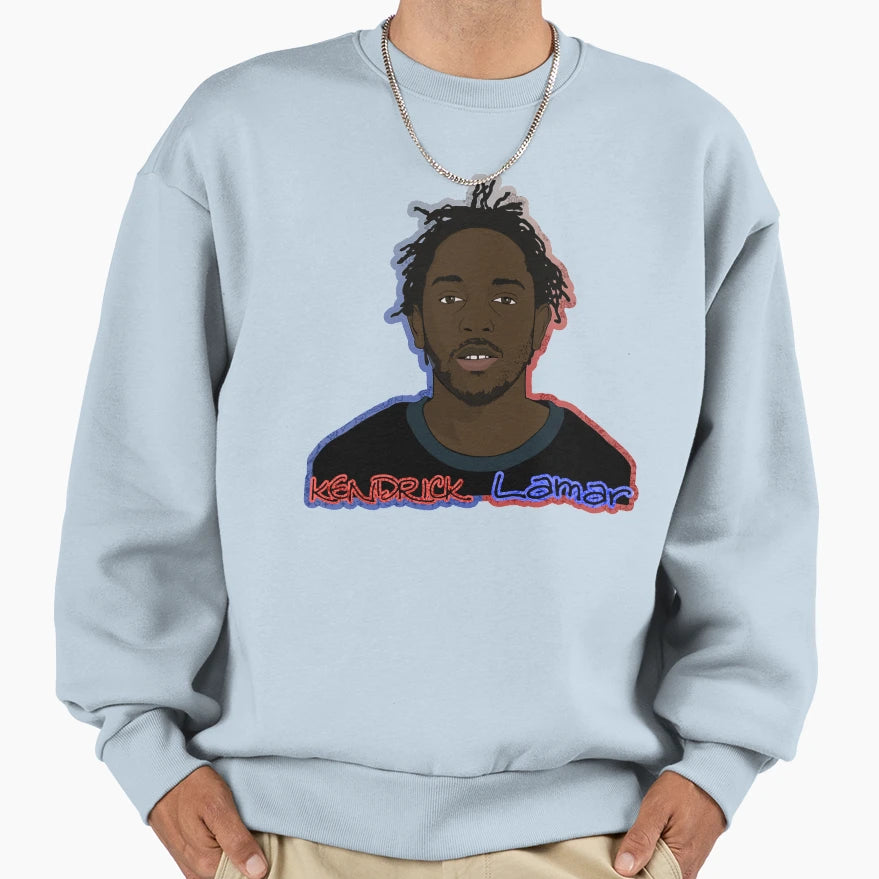 Kendrick Lamar Blue And Red Sweatshirt - Casual Everyday Wear for Adults - T-Shirt, Sweatshirt, Hoodie