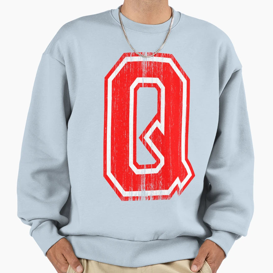 Big Red Letter Q Sweatshirt - Custom Art Print Men Women - T-Shirt, Sweatshirt, Hoodie