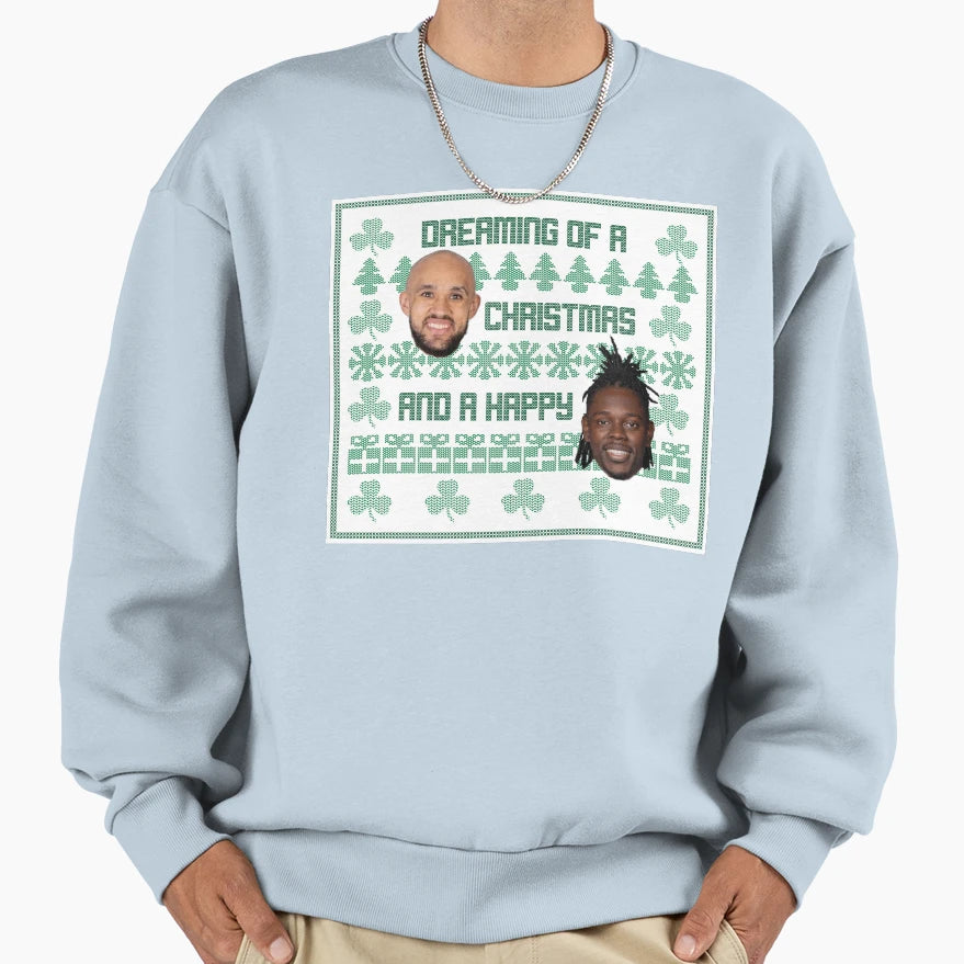 White And Happy Holiday Sweatshirt - Aesthetic Graphic for Adults - T-Shirt, Sweatshirt, Hoodie