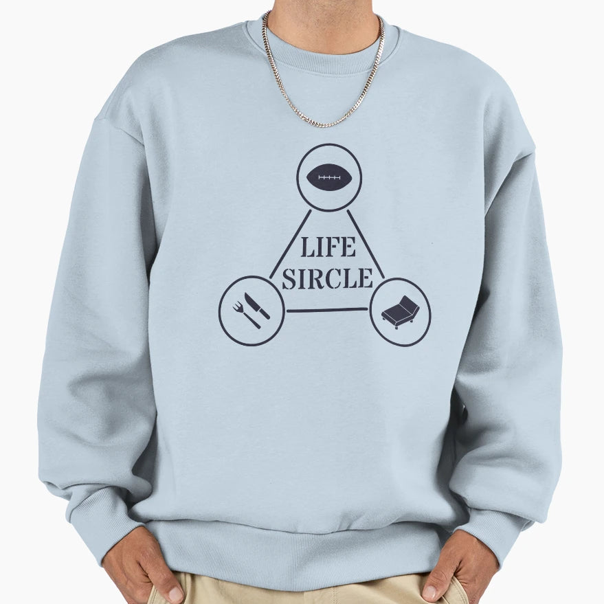 American Football Life Circle Sweatshirt - Aesthetic Graphic Men Women - T-Shirt, Sweatshirt, Hoodie