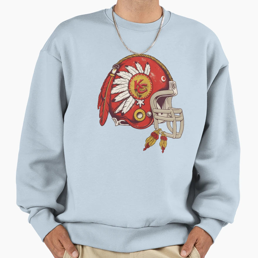 Kansas City Football Helmet Sweatshirt - Aesthetic Graphic Unisex - T-Shirt, Sweatshirt, Hoodie