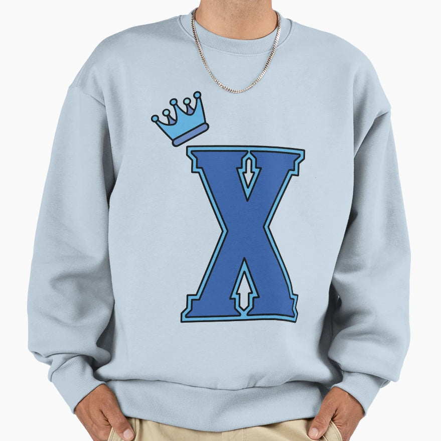 Blue Letter X Sweatshirt - Aesthetic Graphic for Adults - T-Shirt, Sweatshirt, Hoodie