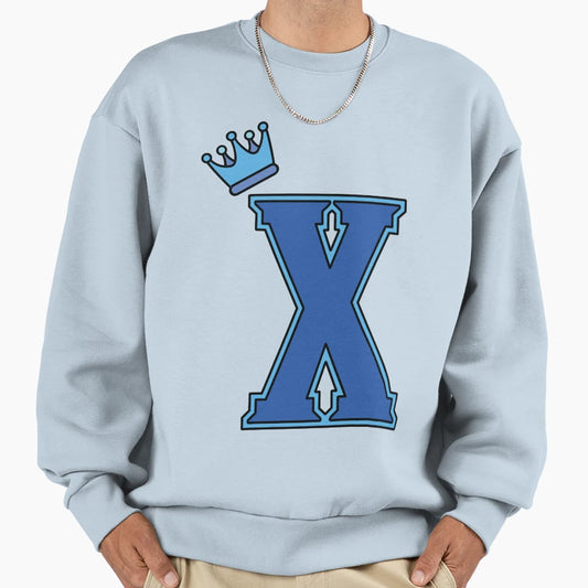 Blue Letter X Sweatshirt - Aesthetic Graphic for Adults - T-Shirt, Sweatshirt, Hoodie