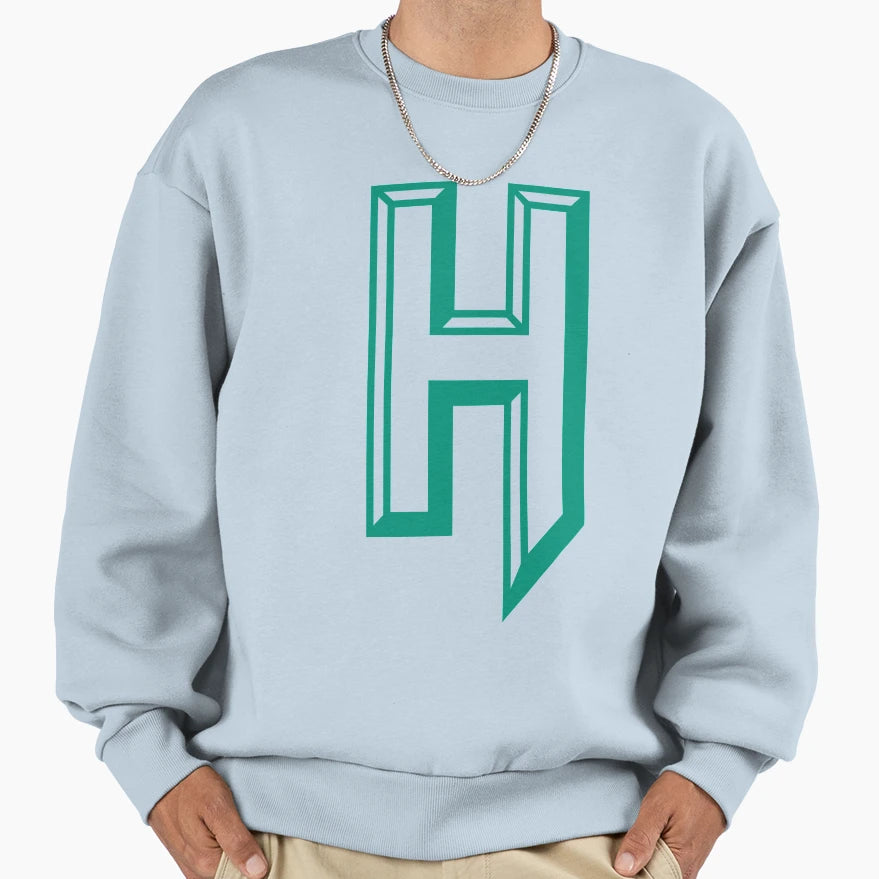 Modern Capital Letter H Sweatshirt - Minimalist Print for Adults - T-Shirt, Sweatshirt, Hoodie