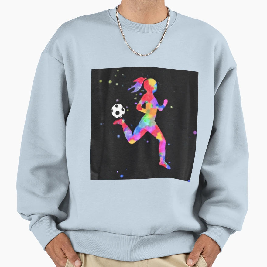 Soccer Player Watercolor Art Sweatshirt - Custom Art Print for Adults - T-Shirt, Sweatshirt, Hoodie
