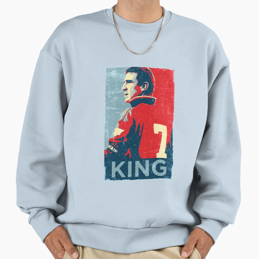 Cantona King Sweatshirt - Minimalist Print Men Women - T-Shirt, Sweatshirt, Hoodie