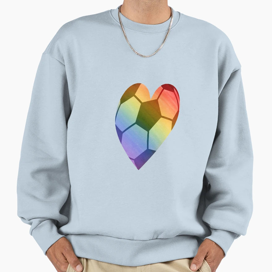 Love Football Rainbow Sweatshirt - Fun Novelty Design Men Women - T-Shirt, Sweatshirt, Hoodie