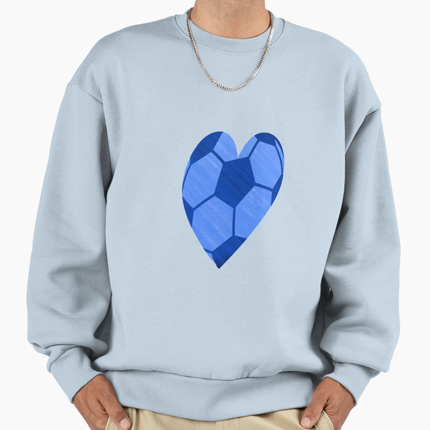 Love Football Blue Sweatshirt - Novelty Apparel for Adults - T-Shirt, Sweatshirt, Hoodie