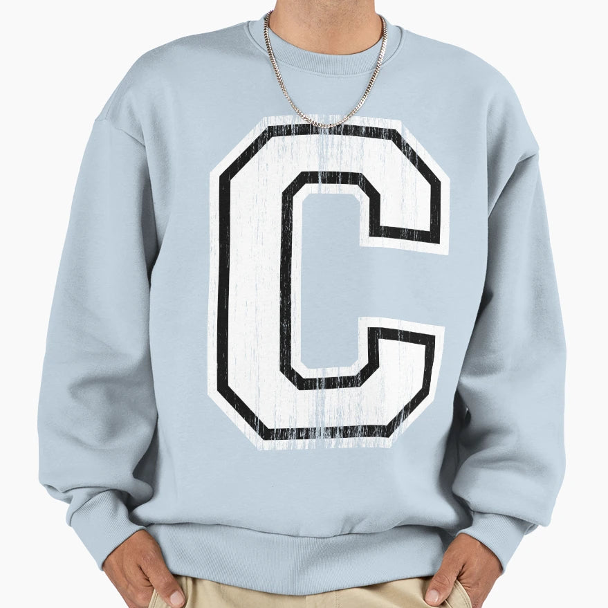 Big Varsity Letter C Sweatshirt - Custom Art Print for Adults - T-Shirt, Sweatshirt, Hoodie